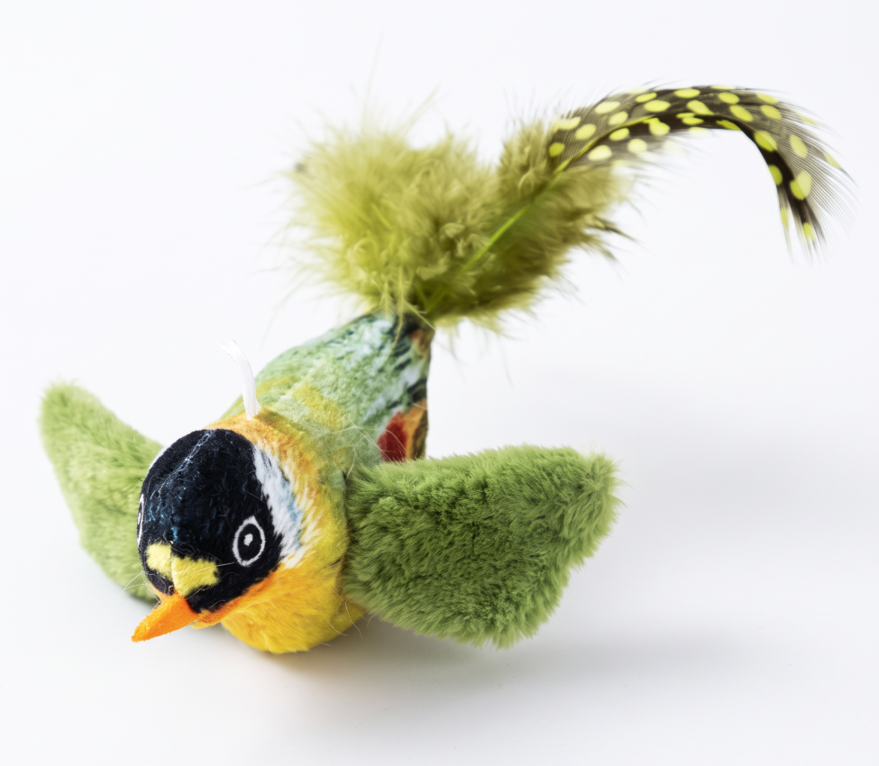 Flapping bird cat toy, Warbler style