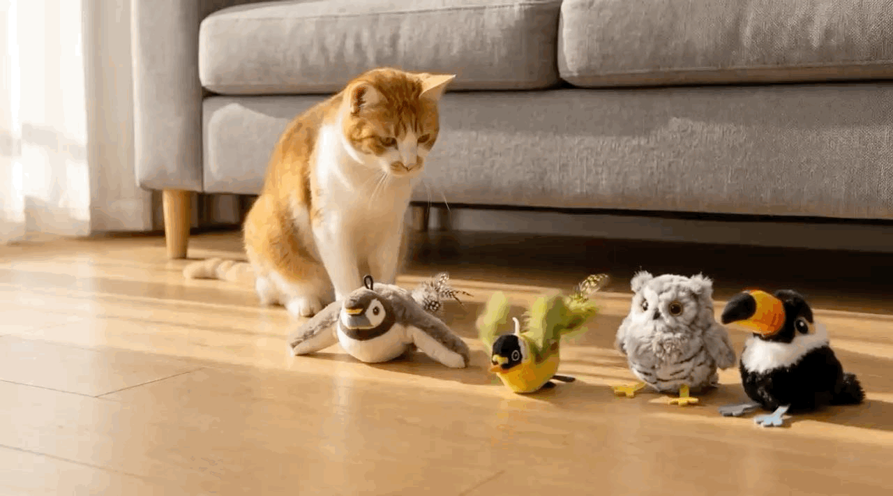 Wingman flapping bird cat toy flapping its wings